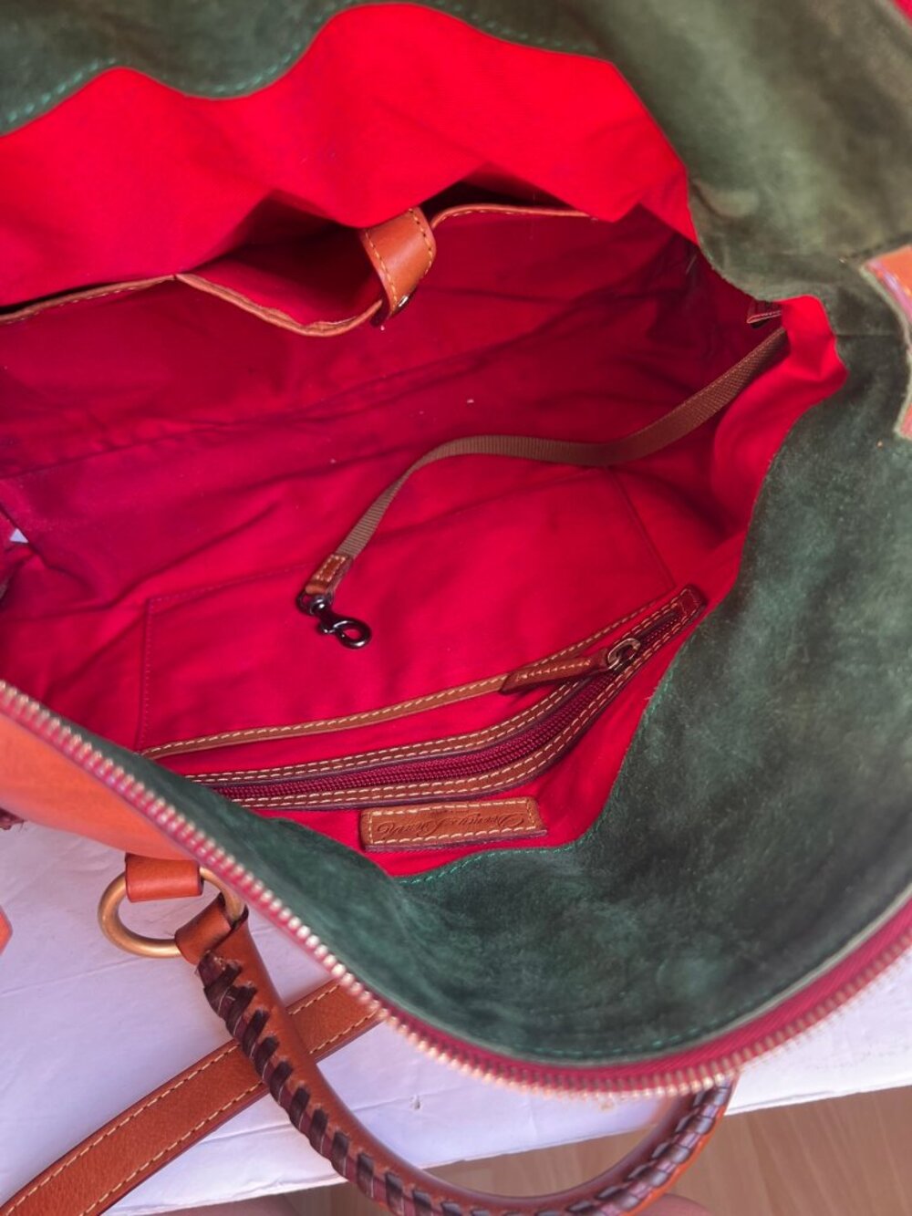 $599 DOONEY & BOURKE FLORENTINE LARGE LEATHER TASSLE SATCHEL - Picture 11 of 14